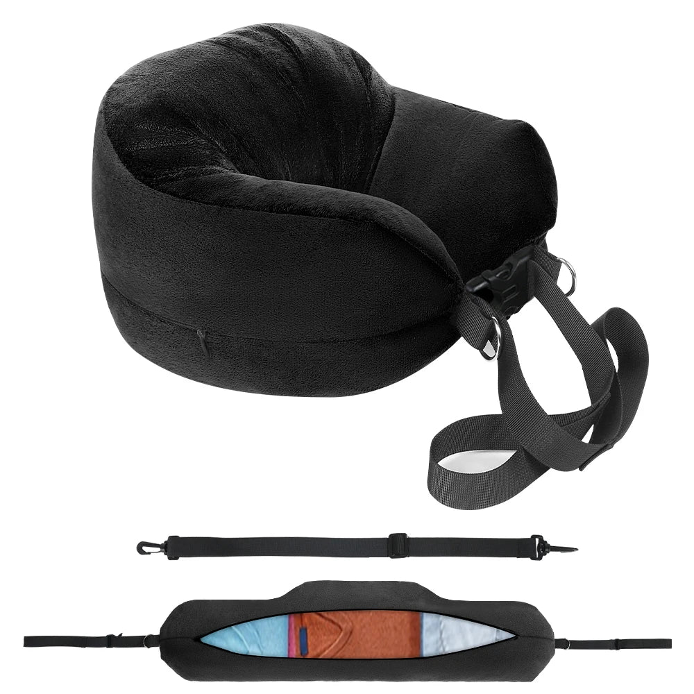 Almohada de Viaje con Espacio de Almacenamiento