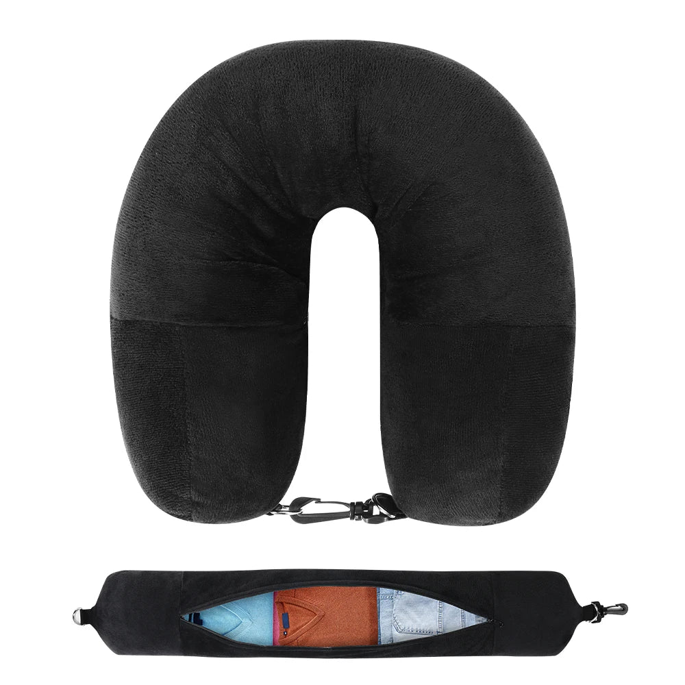 Almohada de Viaje con Espacio de Almacenamiento