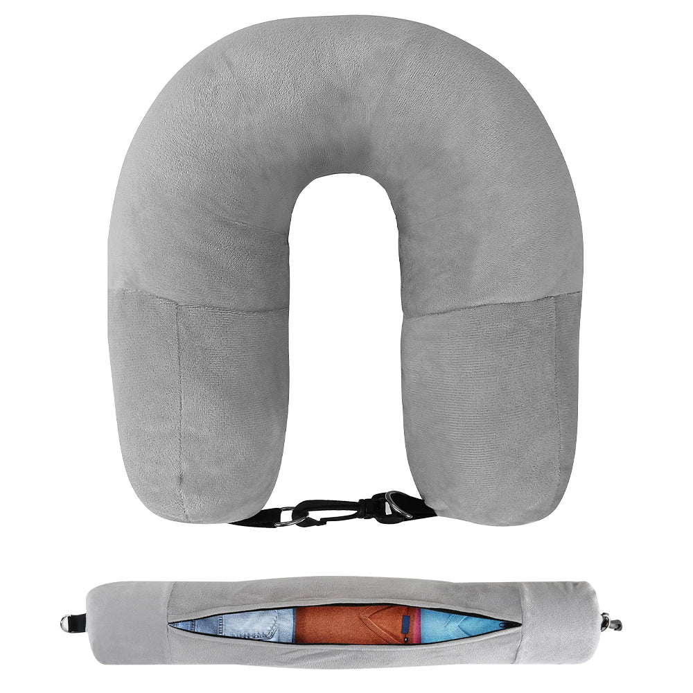 Almohada de Viaje con Espacio de Almacenamiento