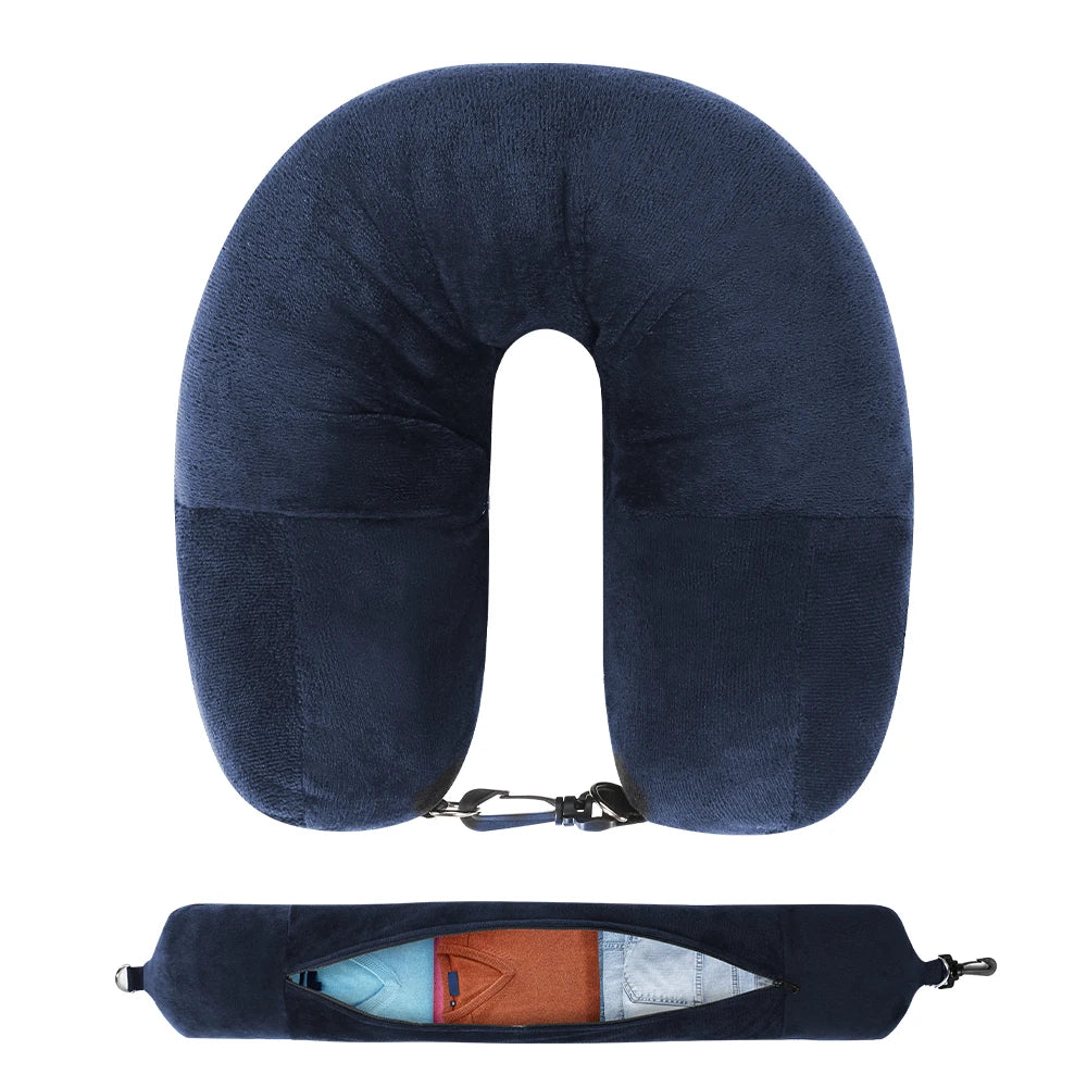 Almohada de Viaje con Espacio de Almacenamiento