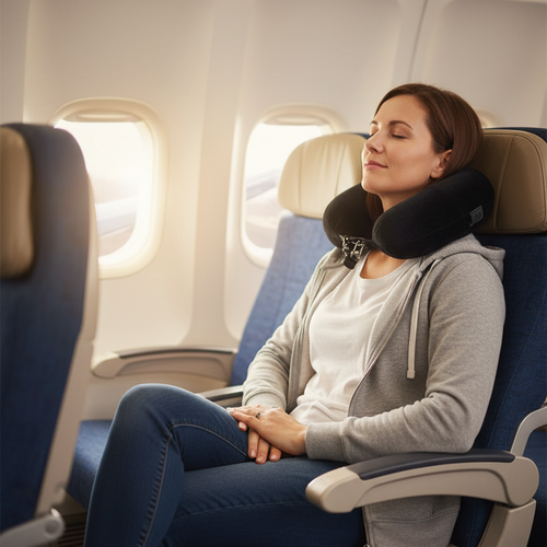 Almohada de Viaje con Espacio de Almacenamiento